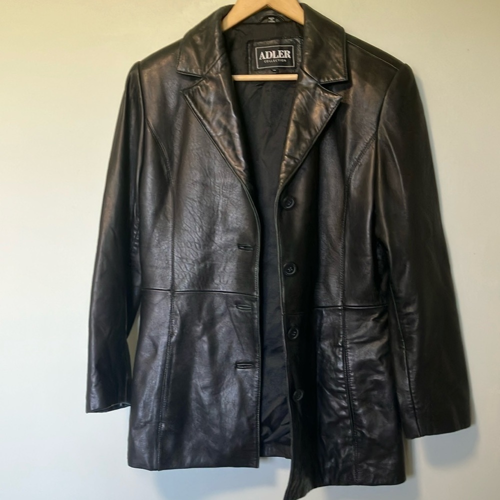 Adler Women's Black Lamb Skin Leather Jacket - Picture 4 of 7